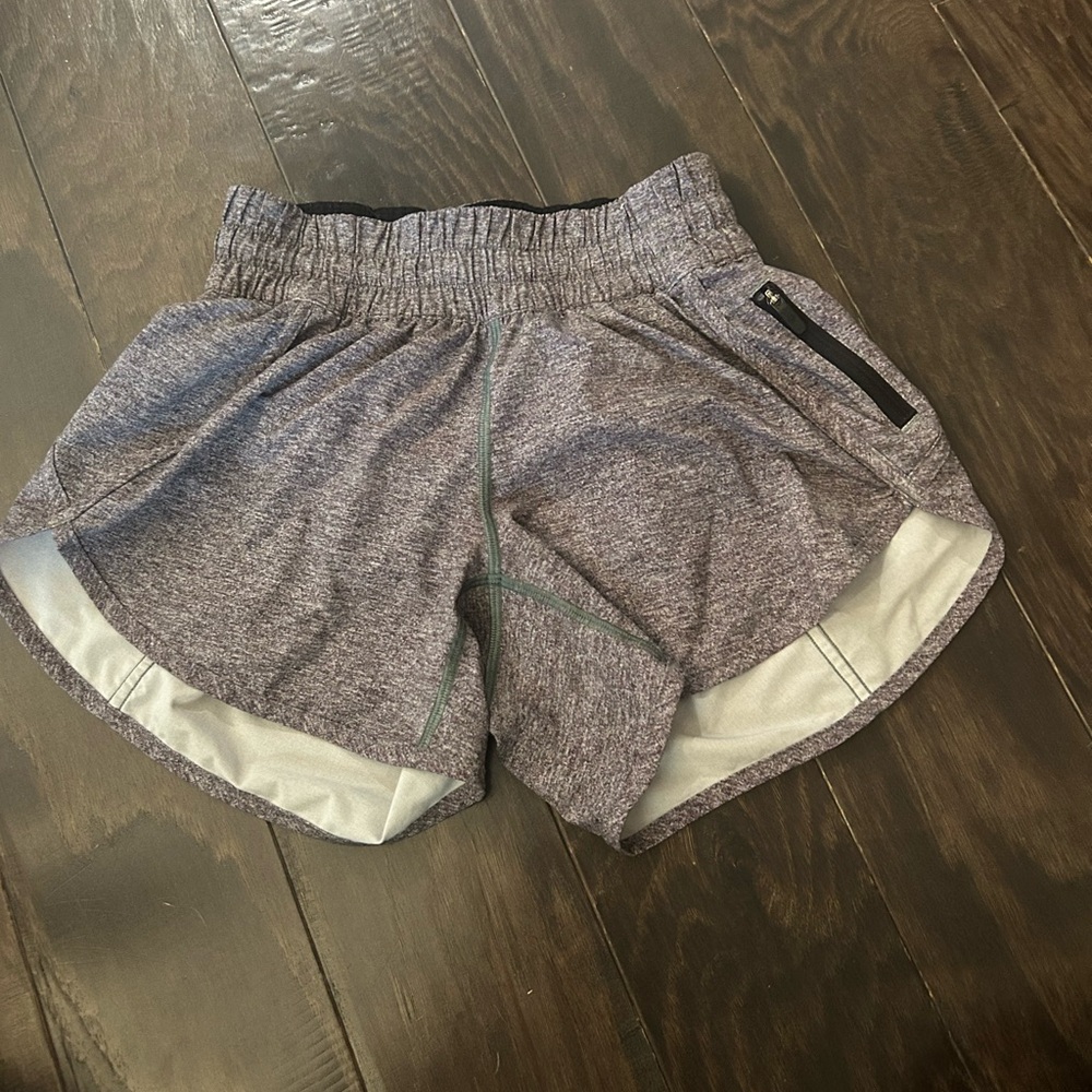 GREY AND BLACK LULULEMON SHORTS